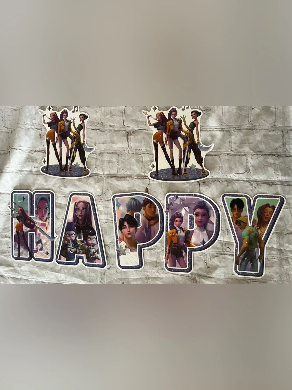KPop Demon Hunters Birthday Party Decorations Balloons Cake Topper Banner Set